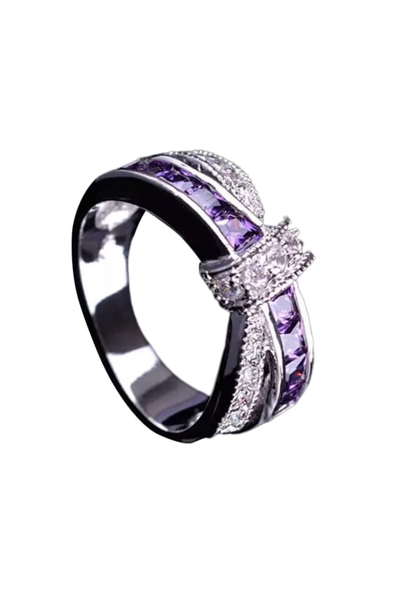 Rings 9 11 12 Ring Heart Ring Female Fashion for Ladies Jewelry Lovers Elegant Modern Style,Size11,Purple