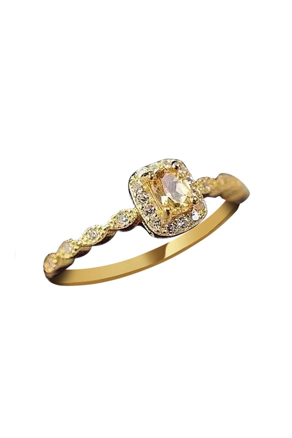 Rings Citrine Open Band Natural Stone Delicate Elegant Jewelry for Women Everyday Wear Idea