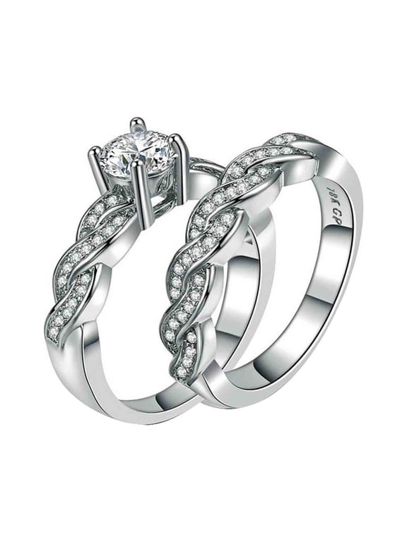 Rings Couple Ring Silver Rings Engagement Wedding Band Ring, 5.95 cm, Silver