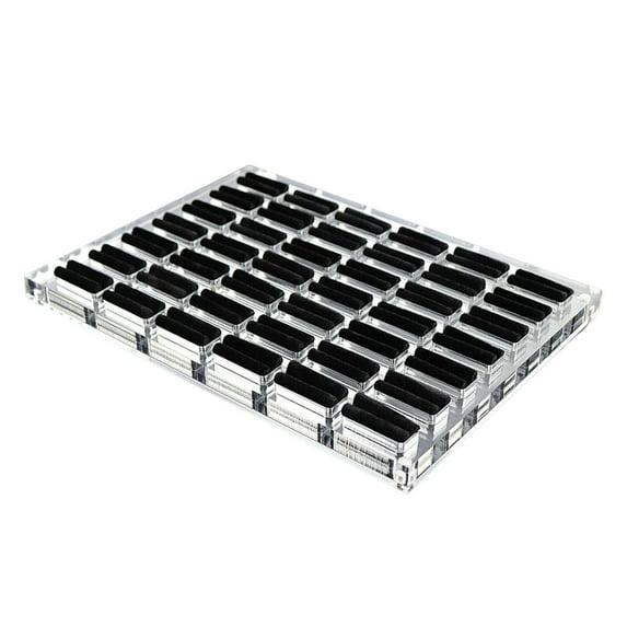 Rings Display Tray Holder Box Acrylic Velvet Holds 42 Rings Organizer Holder Black