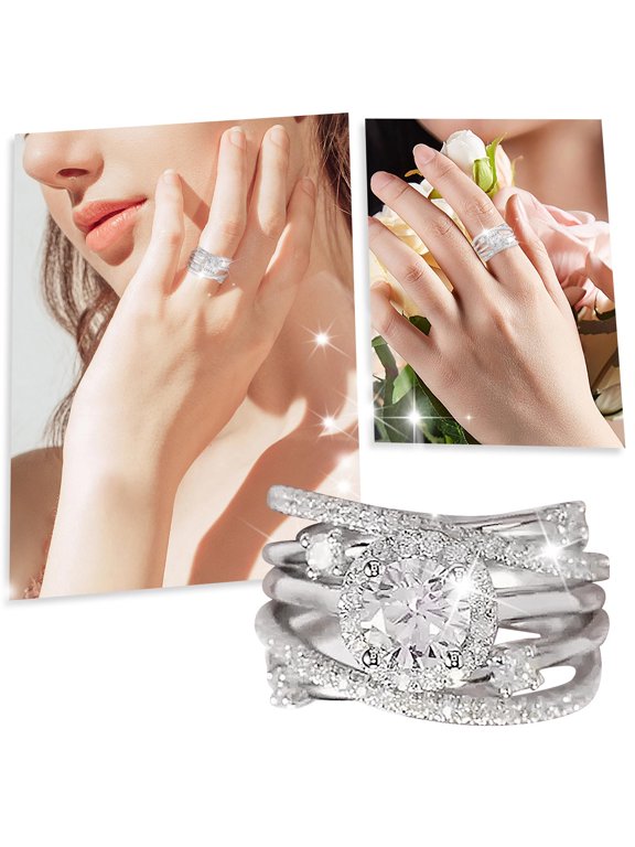 Rings Elegant Stainless Steel Colorful Chain Rotating Ring for Women - Fashion Jewelry in Modern Design and Statement Accessory, Purple