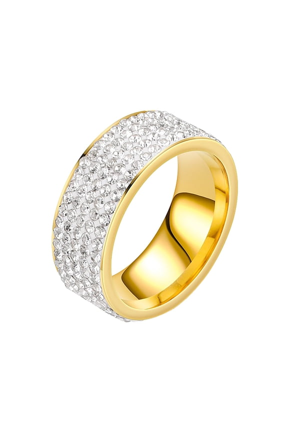 Rings Five Ring Fashion Stainless Steel Couple Ring for Modern Style RingsFive Ring Fashion Stainless Steel Couple Ring Crafted, 5.5 cm, Gold