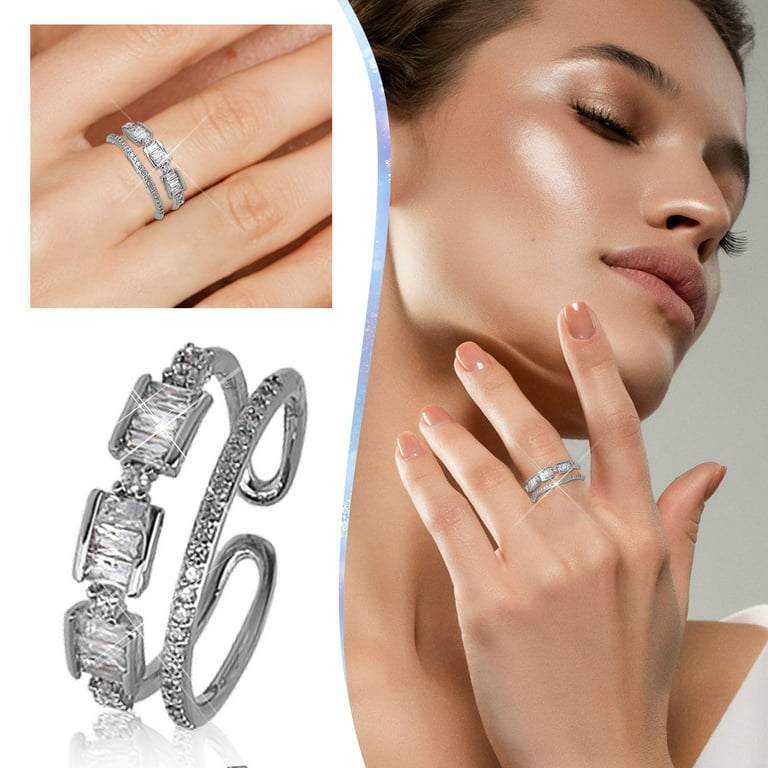 Rings For Men Women Women Fashion Ring Open Adjustable Rings Cubic Zirconia  Promise Rings For Her Creative Gifts For Everyday Wear Rings