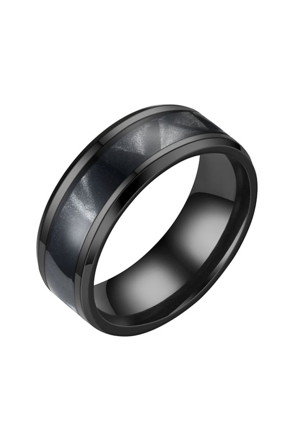 Rings Frosted Silk Pattern Inlaid Rhinestone Ring Alloy Exquisite Jewelry For Women Men And Fashion Jewelry, 5.65 cm, Black