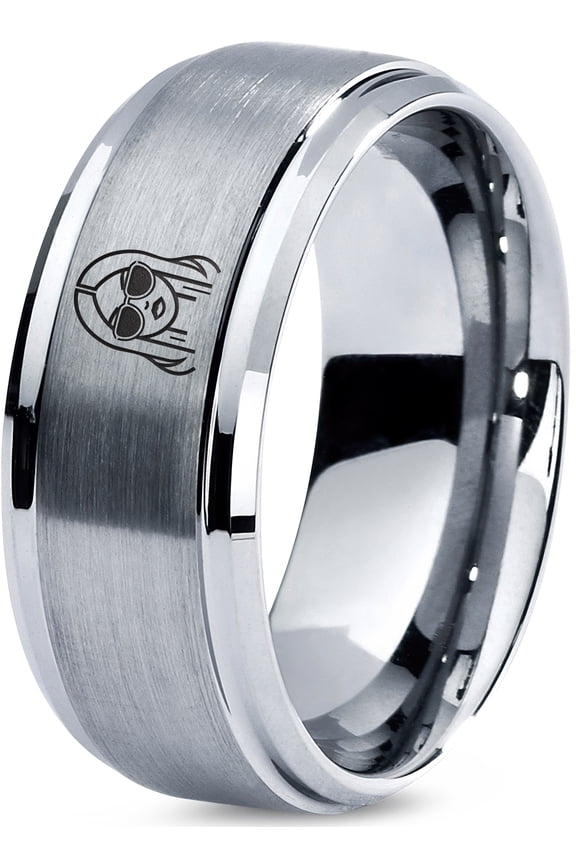 Pure Grey Ring Men Tungsten Mothers Day Gamer Police Daughter Boho Wedding Couples Gifts