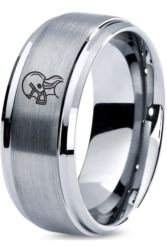 Rings Grey Band Lettering Gamer Tungsten Mens Gifts Handwriting Jewelry 18th Birthday Gift