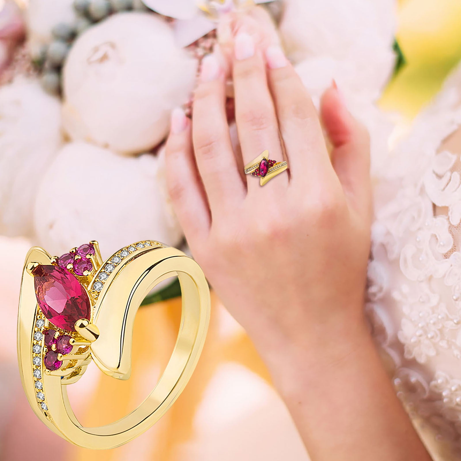 White Gold CZ Ladies Engagement Ring | Engagement Rings