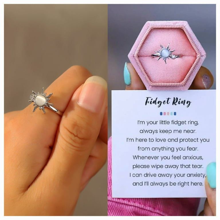 Rings Jewelry Gift Temporary Warning Phone White Micro Silver Stone Simple  Small Clear Open Mouth Alloy Sun Warning Finger Gift