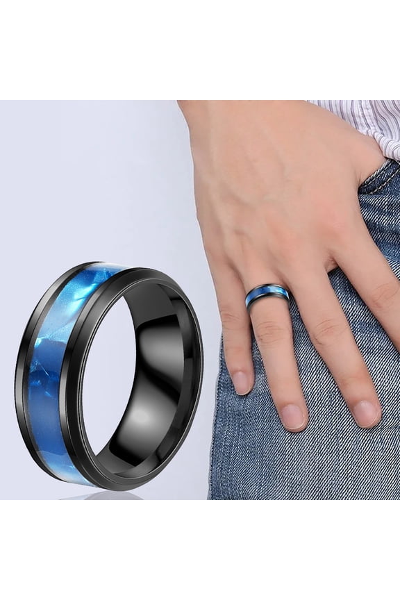 Rings for Men Shell Titanium Ring Popular Exquisite Ring Simple Fashion Jewelry Popular Accessories Wedding Engagement Promise Rings Jewelry,Blue Rings wedding gifts decoracion de boda