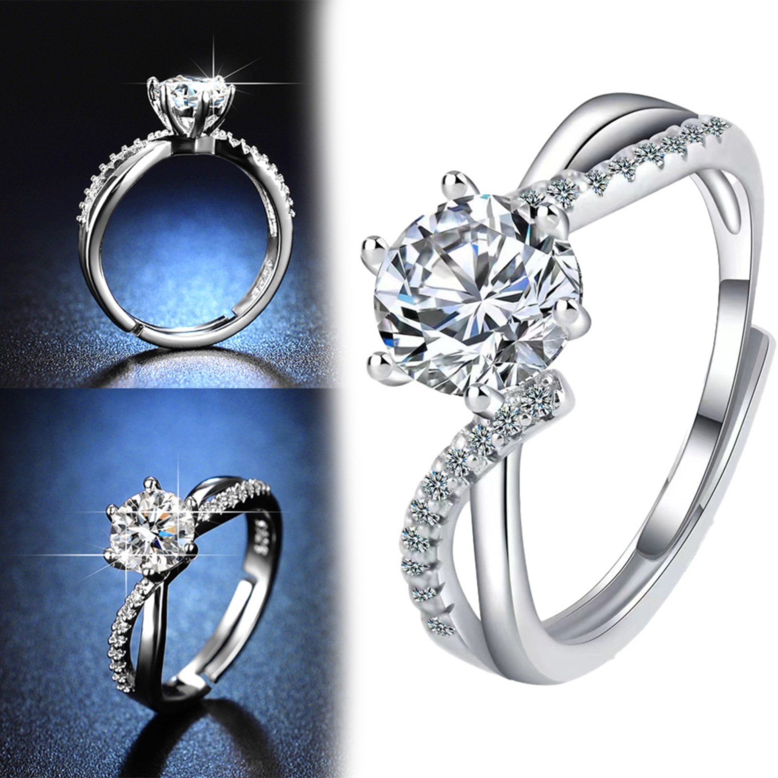 Rings One Intertwined Six Ring Female Fashion Temperament Simulation