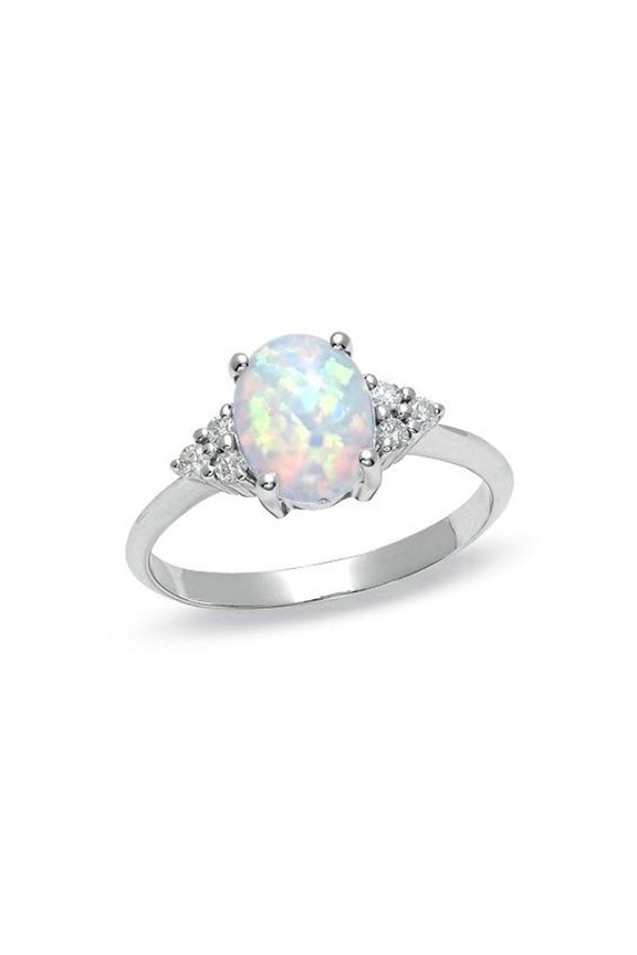 Rings Opal Jewelry Statement Design White Ring for Everyday Wear Stylish Opal Stone Ring Contemporary Jewelry Idea