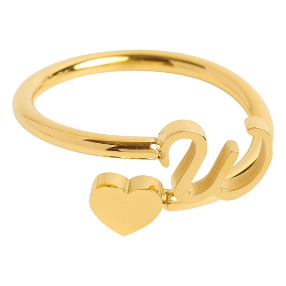 Rings Product Category Initial Heart Ring for Granddaughter - 26 Letters Heart Jewelry Fashion Accessory