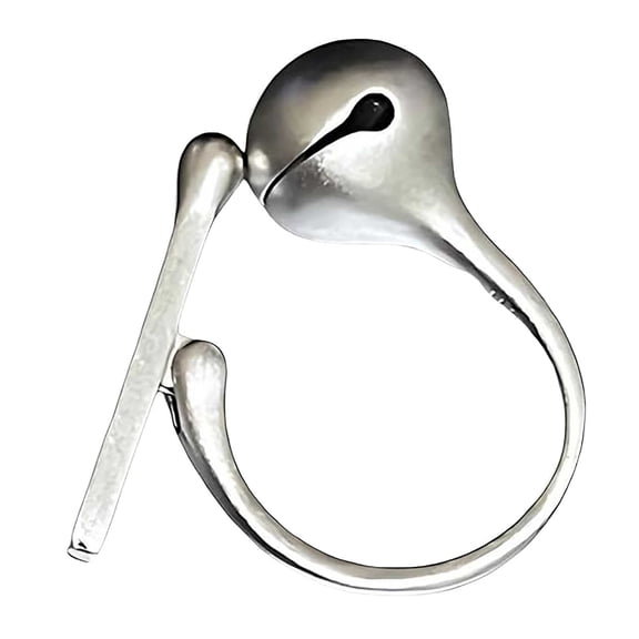 Rings Silver Alloy Wooden Fish Beat Ring for Men and Women Unisex Adjustable Meditation and Relaxation Accessory with Comfort Fit Stress Brushed/Sand/Polished Center,2 cmx2 cm,Silver
