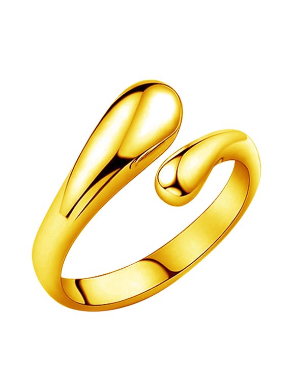 Rings Water Drop Ring S925 Silver Plated Hand Jewelry Korean Style Water Drop Ring Modern Accessory, Gold
