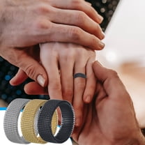 Rings for Women Clearance Jewelry Standard US Size Titanium Steel Woven Mesh Deformation Ring 8MM Vacuum Electroplating Non-fading Valentine's Day & Mother's Day Gifts,Rings-Size 10