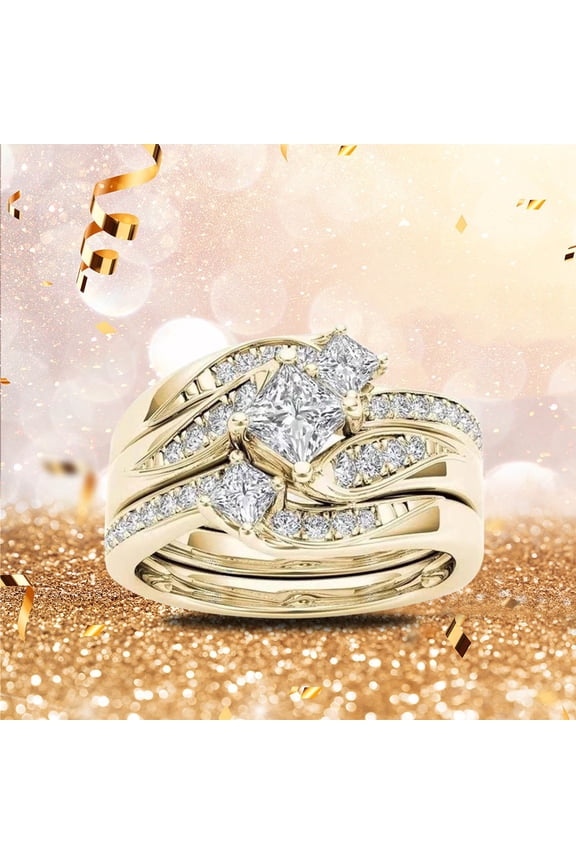 Rings,Womens Ring,Rings For Women, Clearance Items! Lssam Silver Gold Promise Rings Delicate Design Knot Set Diamond Fashion Ring Light Luxury High Grade Ring