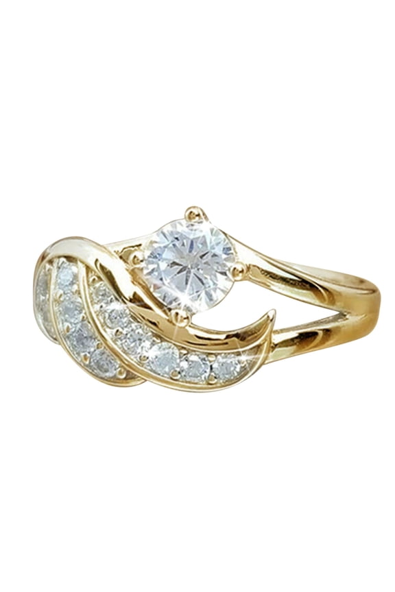 Rings Zircon Diamond Rings European and American Fashion Angel Diamond Ring Jewelry (Gold )