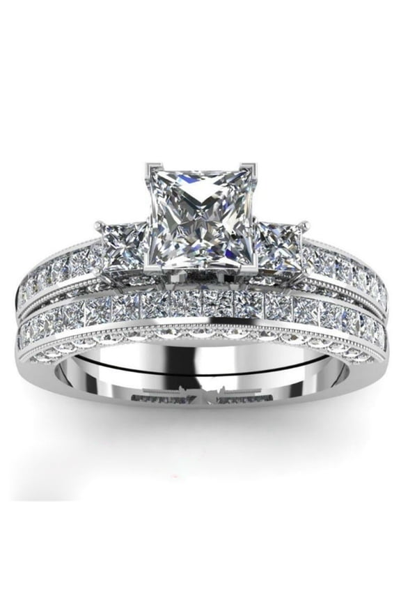 Rings for Couples Fashion Jewelry European Style Zircon Rings for Him and Her – Elegant Wedding Jewelry Set for with Timeless Craftsmanship