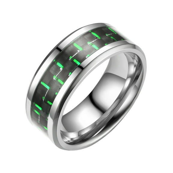 Rings for Men Adult New Three-color Carbon Fiber Couple Ring Titanium Steel Ring Valentine's Day Gifts Clearance