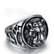 YADEOU Rings for Men Men's Titanium Steel Stainless Steel Vintage Fashion Ring Rings Jewelry