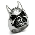 thumbnail image 1 of Rings for Men Silver Stainless Steel TK465 with AAA Grade Cubic Zirconia in Clear, 1 of 4