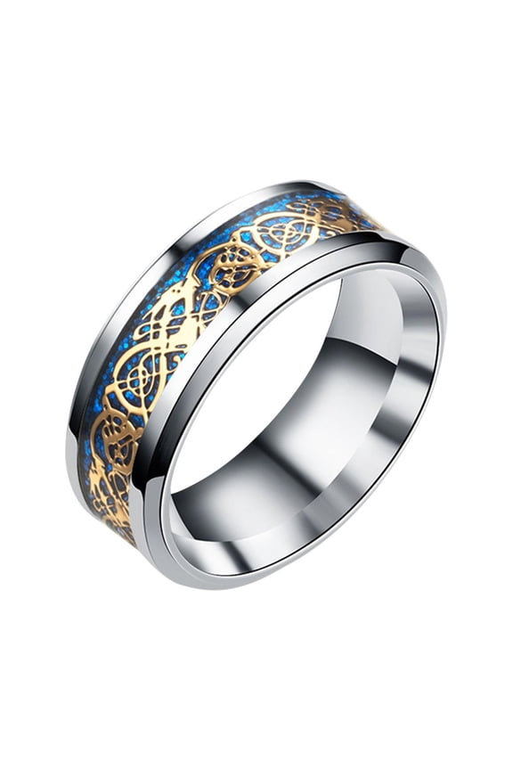 Rings for Men Titanium Steel Dragon Ring With Silver Golden Dragon Stainless Steel Ring Valentine's Day Gifts Clearance