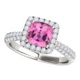thumbnail image 1 of Rings for Women 0.98 Carat Diamond and Cushion Cut Pink Pave 10K White Gold, 1 of 5