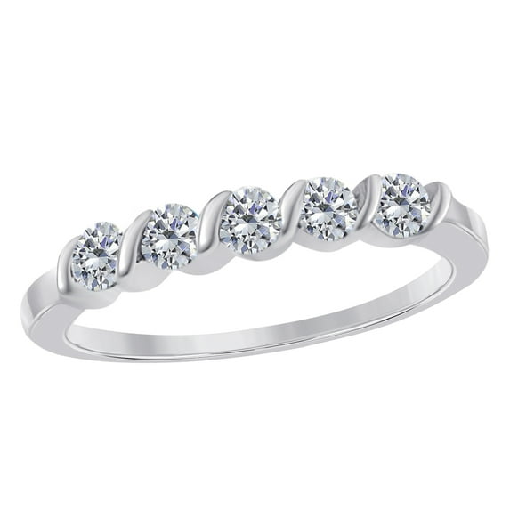 Rings for Women 1 Carat Diamond Engagement Wedding Band channel 14K Solid White Gold Genuine Diamond