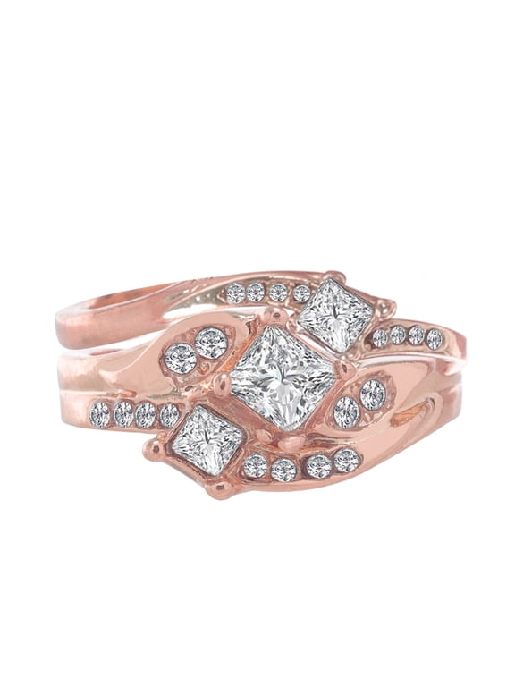 Rings for Women Diamond Set Wedding Engagement Ring Gold Rose Gold Imitation Diamond Zircon Ring Valentine's Day Gifts Clearance