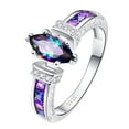 thumbnail image 1 of Rings for Women Diamond Zircon Alloy Colorful Purple Diamond Ring Ladies Party Party Ring Gift for Women, 1 of 6