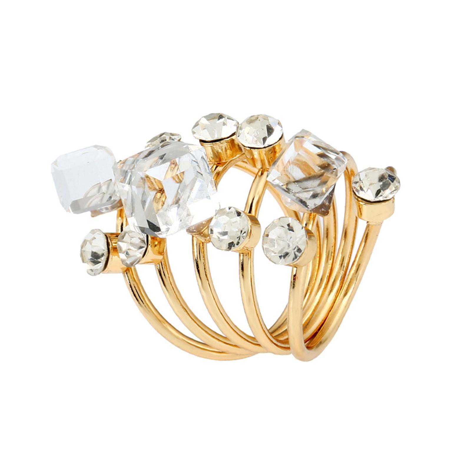 Rings for Women Exaggerated Zircon Ring Spring Ring Large Fashion Ring Spiral Rings Rings in Jewelry Walmart