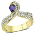 thumbnail image 1 of Rings for Women Gold 316L Stainless Steel DA304 - AAA Grade Cubic Zirconia in Tanzanite, 1 of 6