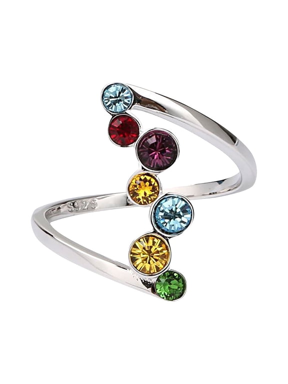 Rings for Women Inlaid Colored Round Stone Rings Women'S Confession Proposal Stainless Steel Rings Valentine's Day Gifts Clearance
