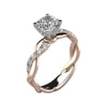 thumbnail image 1 of Clearance Rings for Women New Women Gold & Rose Gold Filed White Wedding Engagement Floral Ring Set Size 7 Valentine's Day Gifts, 1 of 2