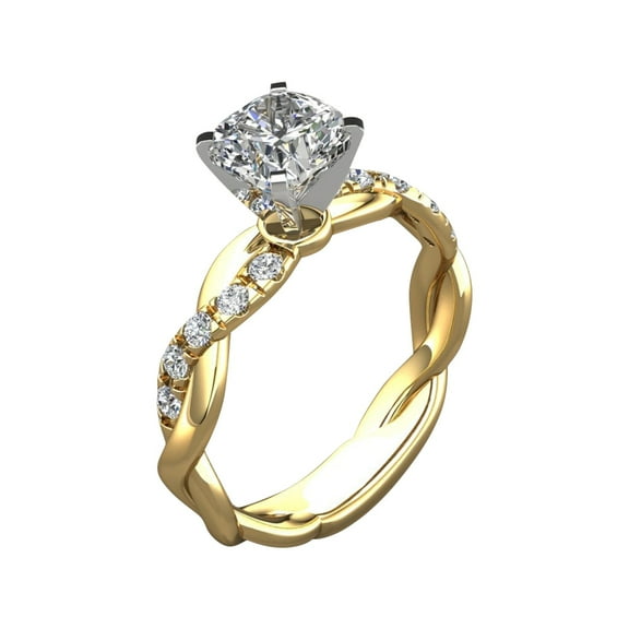 Clearance Rings for Women New Women Gold & Rose Gold Filed White Wedding Engagement Floral Ring Set Size 7 Valentine's Day Gifts