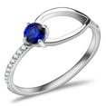 thumbnail image 1 of Rings for Women Silver 316L Stainless Steel DA121 - AAA Grade Cubic Zirconia in London Blue, 1 of 7