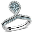 thumbnail image 1 of Rings for Women Silver 316L Stainless Steel DA268 - AAA Grade Cubic Zirconia in Sea Blue, 1 of 6