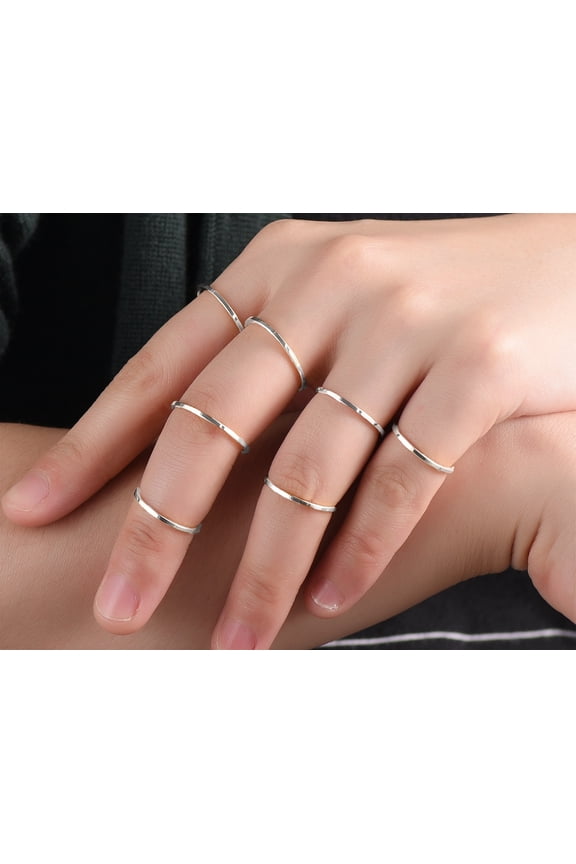 Clearance Rings for Women Stainless Steel 1mm Rings Simple Ring for Men Wedding Band Couples Birthday Valentine's Day Jewelry, Size 4-10