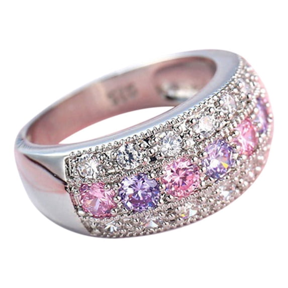 Rings for Women Vintage Beautiful Silver Engagement Wedding Band Ring Valentine's Day Gifts Clearance Alloy Ring Jewelry