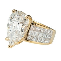 Rings for Women Water Drop Pear Shaped Zircons Simple Micros Set Squares Diamond Ring for Women Valentine's Day Gifts Clearance