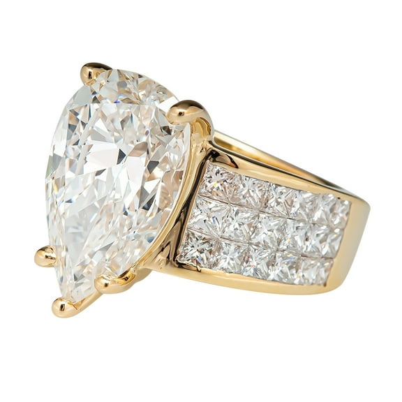 Rings for Women Water Drop Pear Shaped Zircons Simple Micros Set Squares Diamond Ring for Women Valentine's Day Gifts Clearance