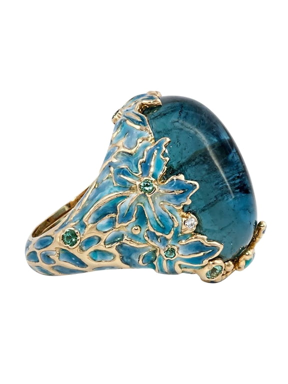 Rings for Women Water Drop Shaped Lover Ring Fashion Hollow Zinc‑Alloy with Electroplated Ring Gifts
