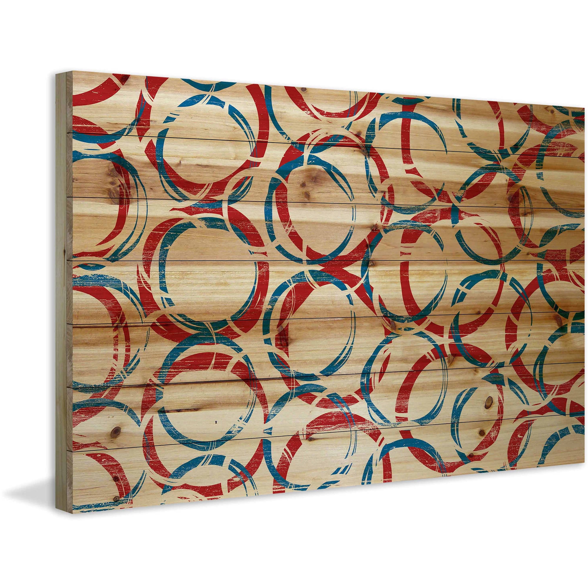 "Rings of Joy" Painting Print on Natural Pine Wood