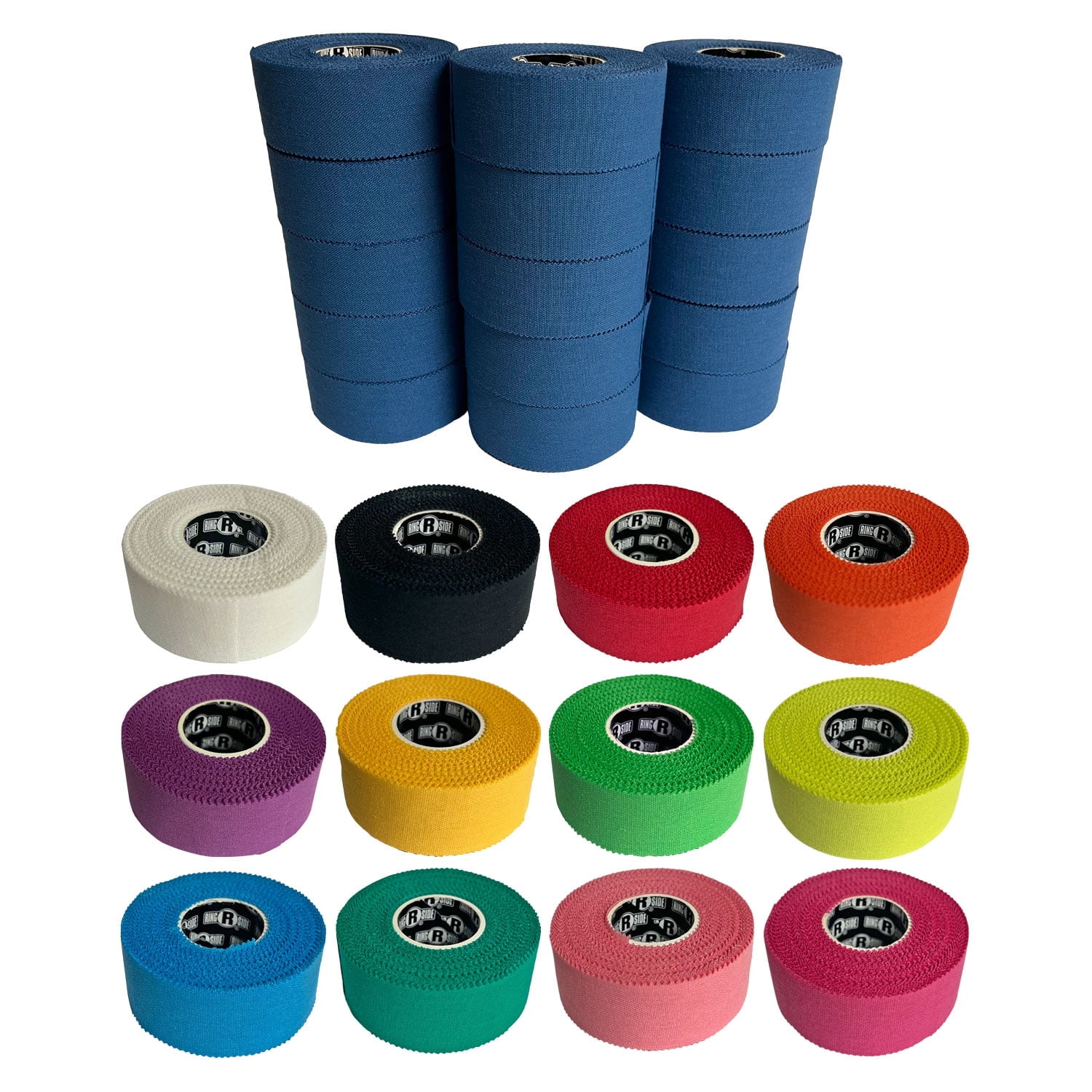 Ringside 1" Athletic Trainers Tape, 30 Feet, Adhesive and Easy to Tear, Blue, 15 Pack