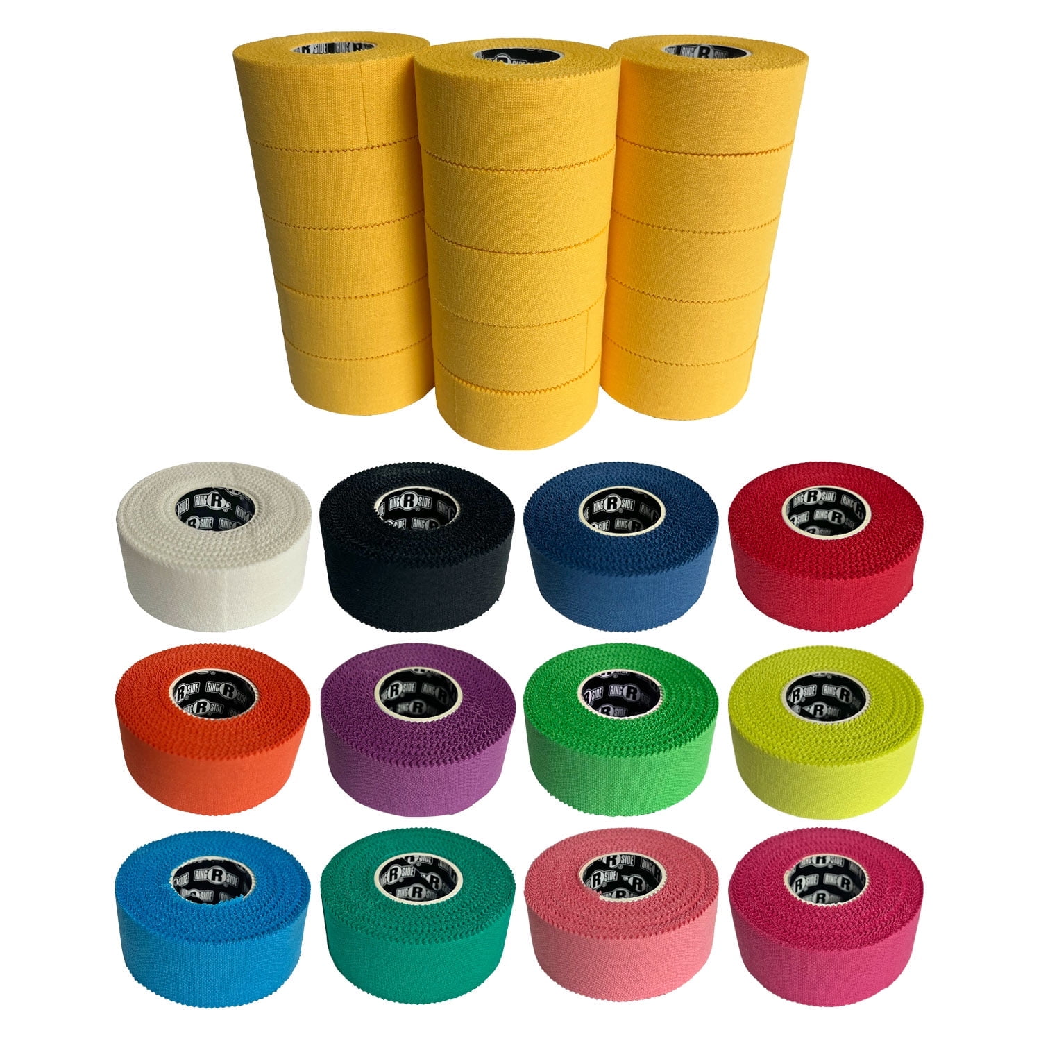 Ringside 1" Athletic Trainers Tape, 30 Feet, Adhesive and Easy to Tear, Gold, 15 Pack