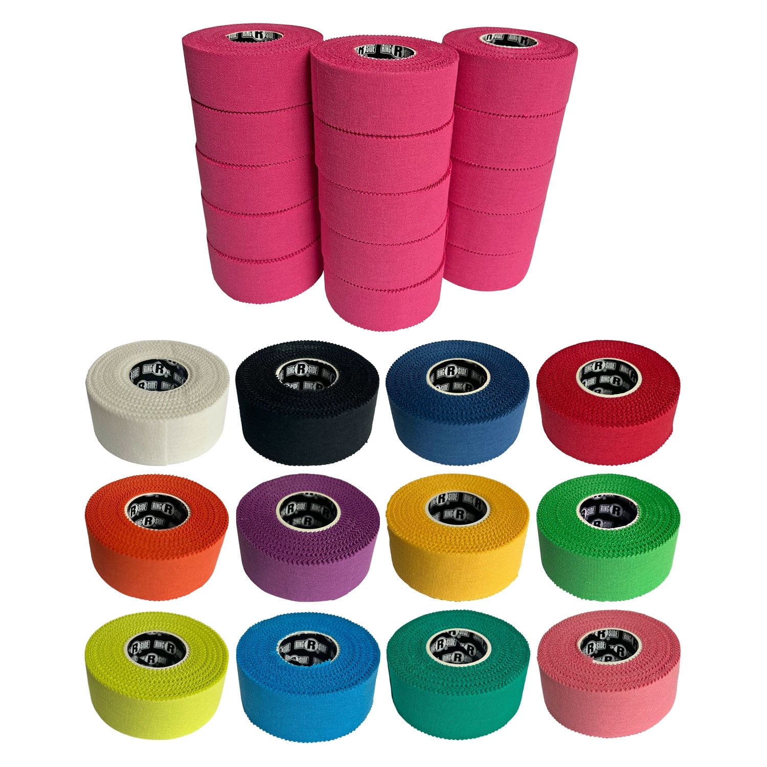 Ringside 1" Athletic Trainers Tape, 30 Feet, Adhesive and Easy to Tear, Hot Pink, 15 Pack