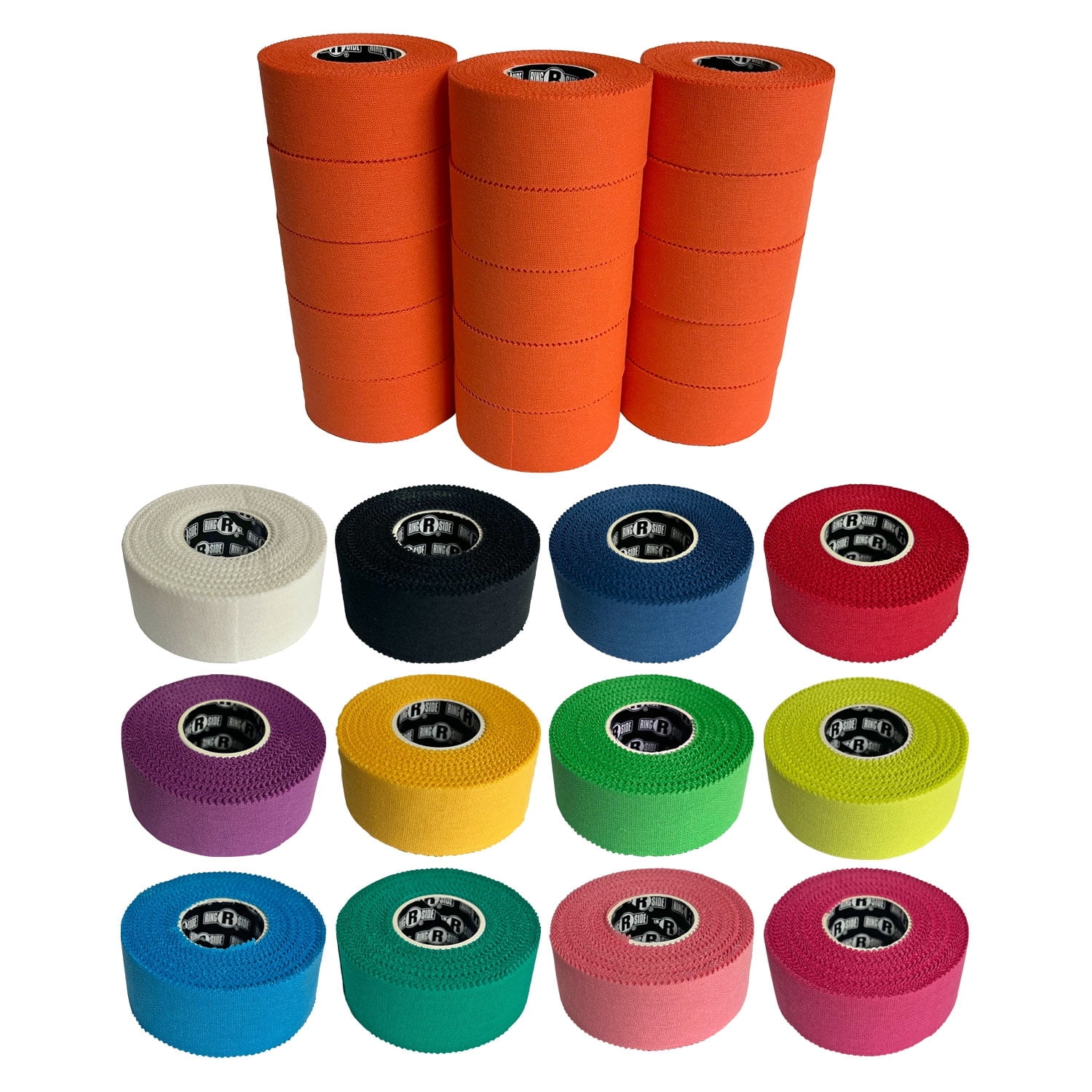 Ringside 1" Athletic Trainers Tape, 30 Feet, Adhesive and Easy to Tear, Orange, 15 Pack