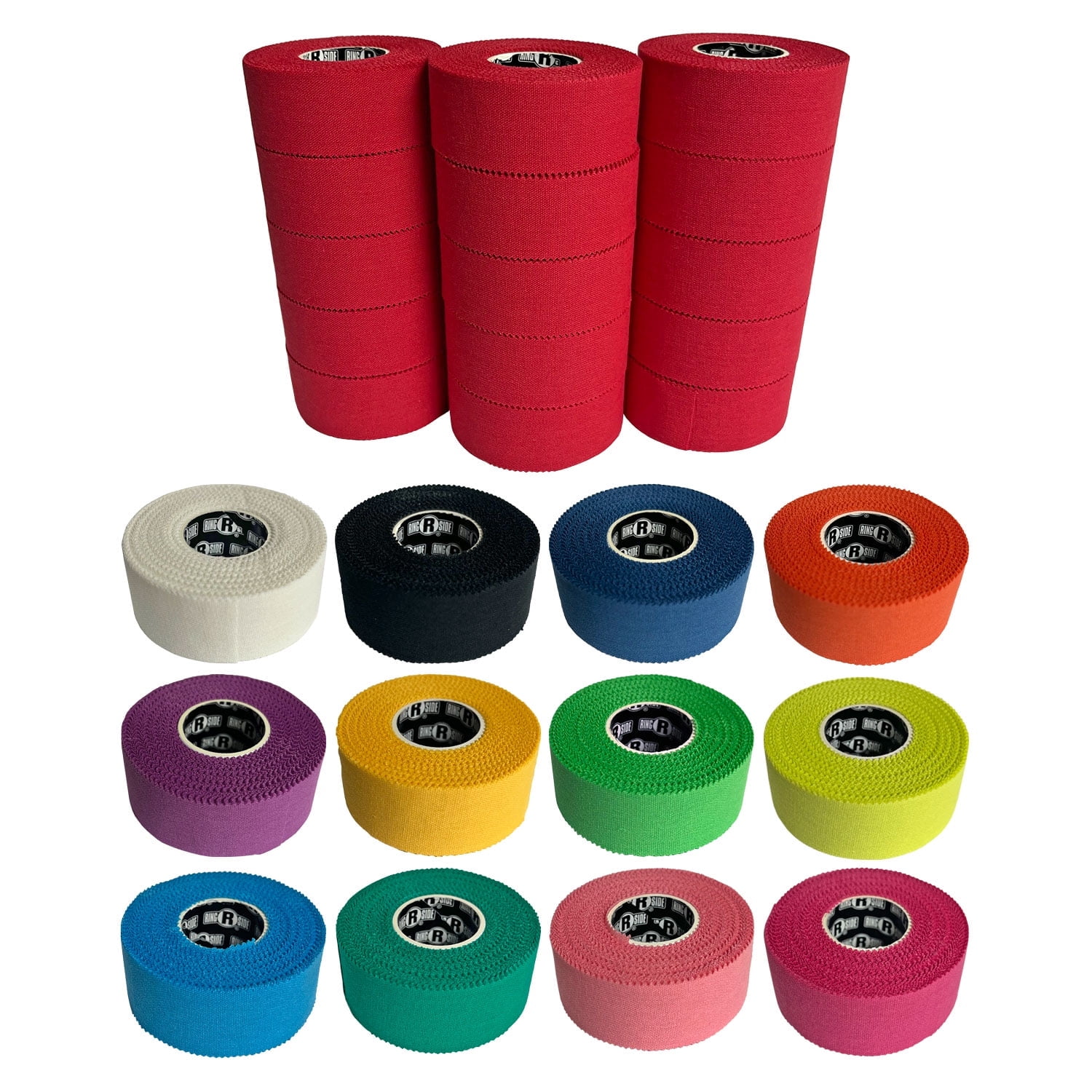 Ringside 1" Athletic Trainers Tape, 30 Feet, Adhesive and Easy to Tear, Red, 15 Pack