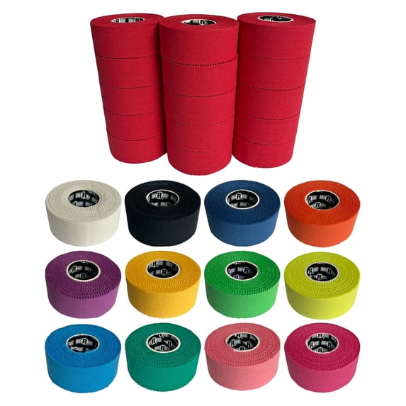 Ringside 1" Athletic Trainers Tape, 30 Feet, Adhesive and Easy to Tear, Red, 15 Pack