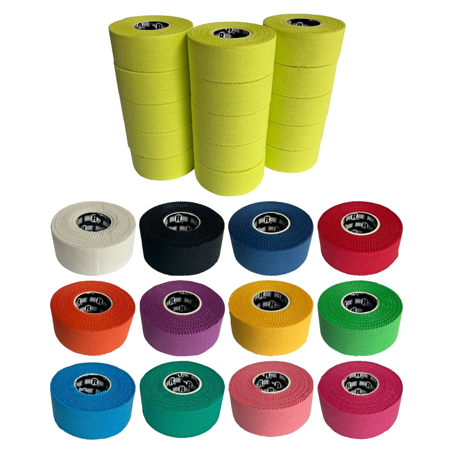 Ringside 1" Athletic Trainers Tape, 30 Feet, Adhesive and Easy to Tear, Yellow, 15 Pack